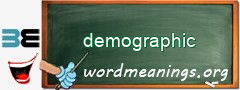 WordMeaning blackboard for demographic